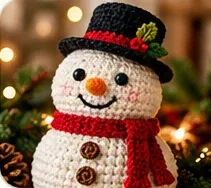 Muñeco de nieve amigurumi