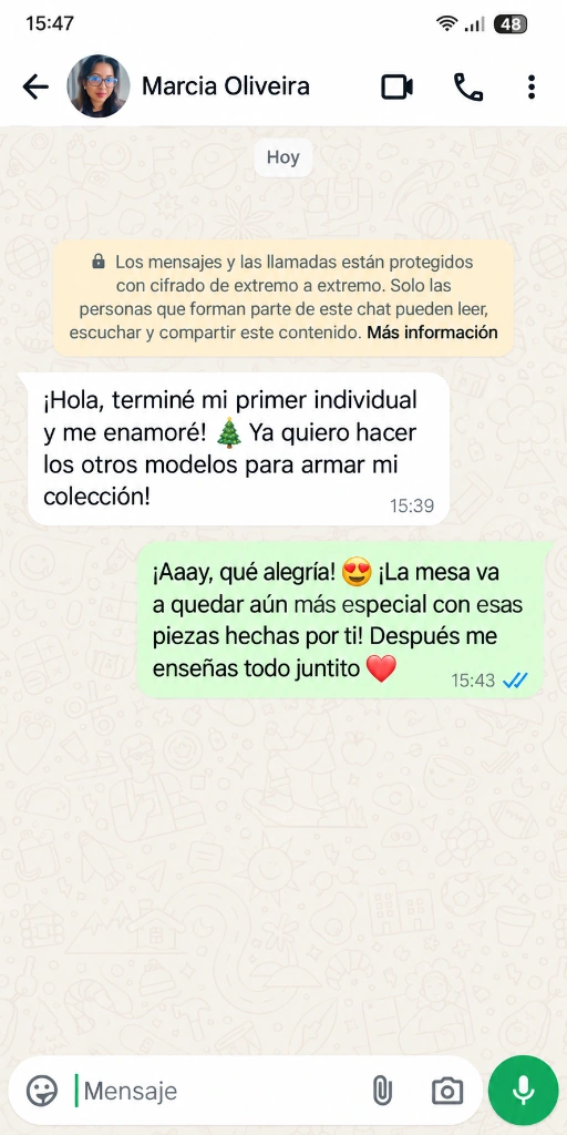 Mensaje de Marcia Oliveira sobre los individuales navideños